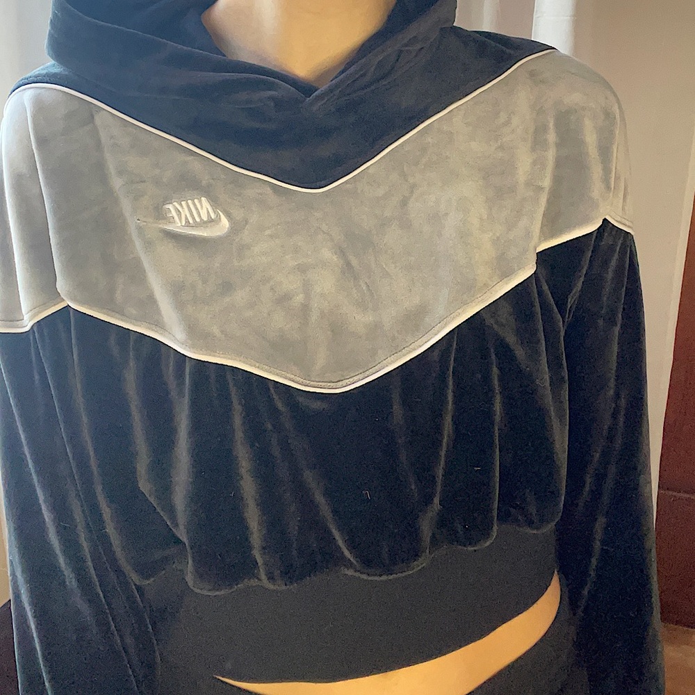 Nike size small velour hoodie.